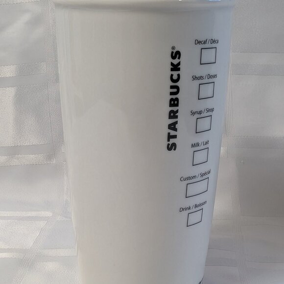 2011 STARBUCKS COFFEE COMPANY LIDDED CERAMIC TRAVEL MUG 355ML OR 12 FL OZ TEA - Picture 7 of 16
